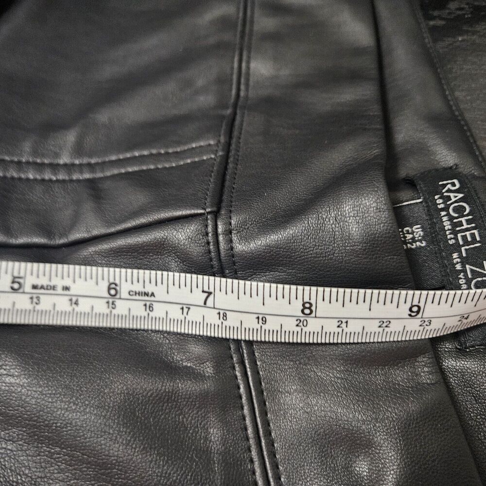 RACHEL ZOE Women's Black Faux Leather Skinny Pants Size 2 - Picture 7 of 8